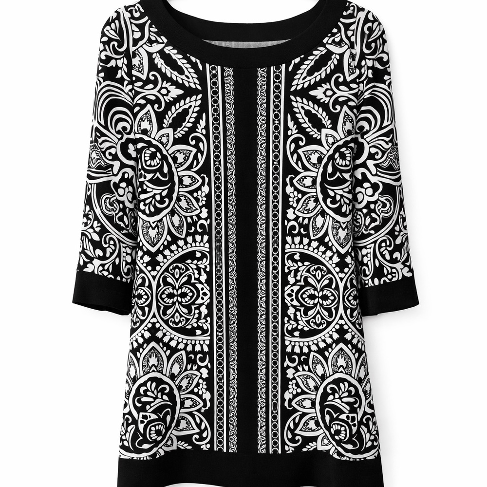 White House Black Market Black and White Tunic/Dress  Size XS